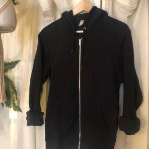 American Apparel Ribbed Zip Up Hoodie